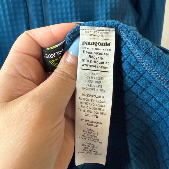 Patagonia R1 Pullover Fleece Jacket Lightweight Quarter Zip Blue Women's… - Picture 8 of 11